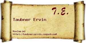 Taubner Ervin névjegykártya